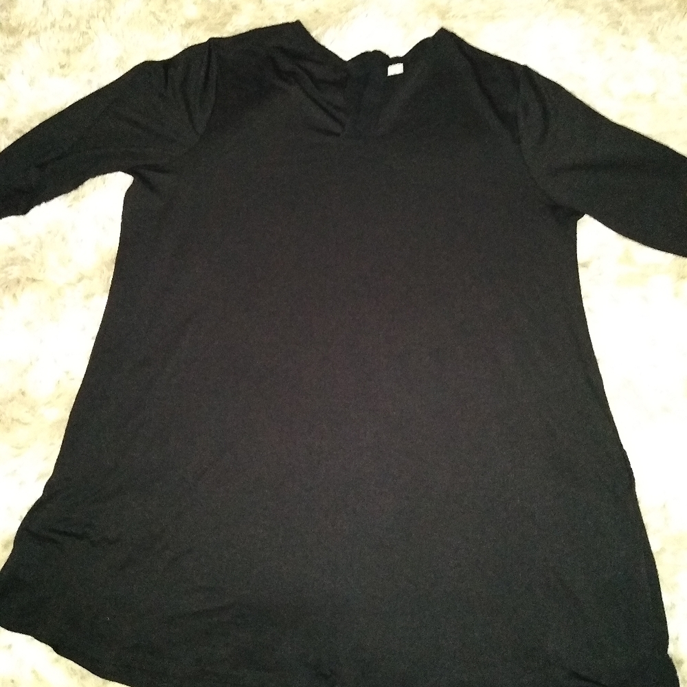 Plus Size 3X -4X  BLACK SHIRT BOW TIE IN BACK